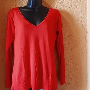 Victoria's Secret orange fine knit cotton sweater size L.